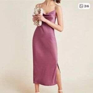 New with tags ANTHROPOLOGIE Elyse Slip Dress- Size XS (fits S)- Mauve/Plum color